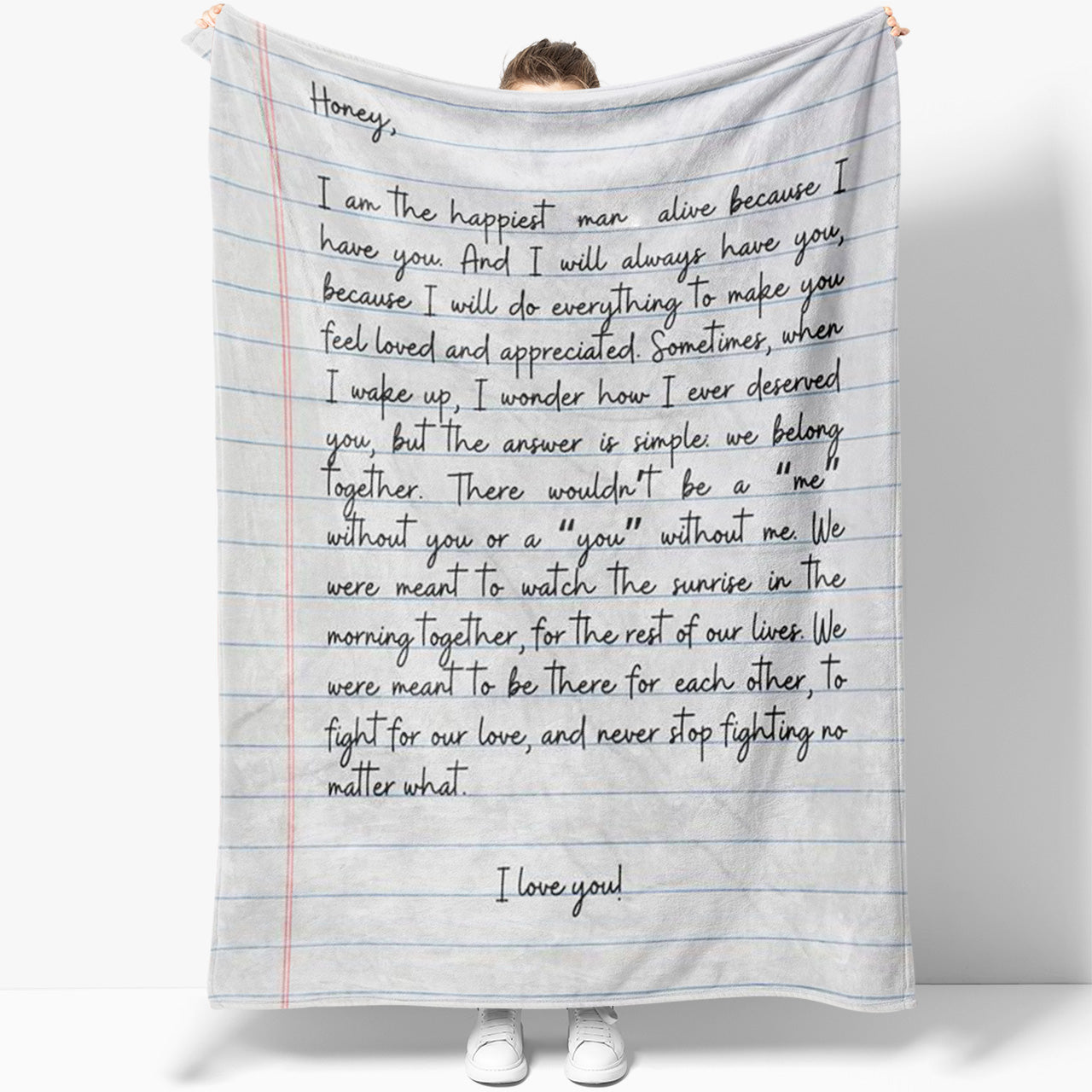 Love Letter Blanket to My Wife Anniversary Birthday Gift Ideas