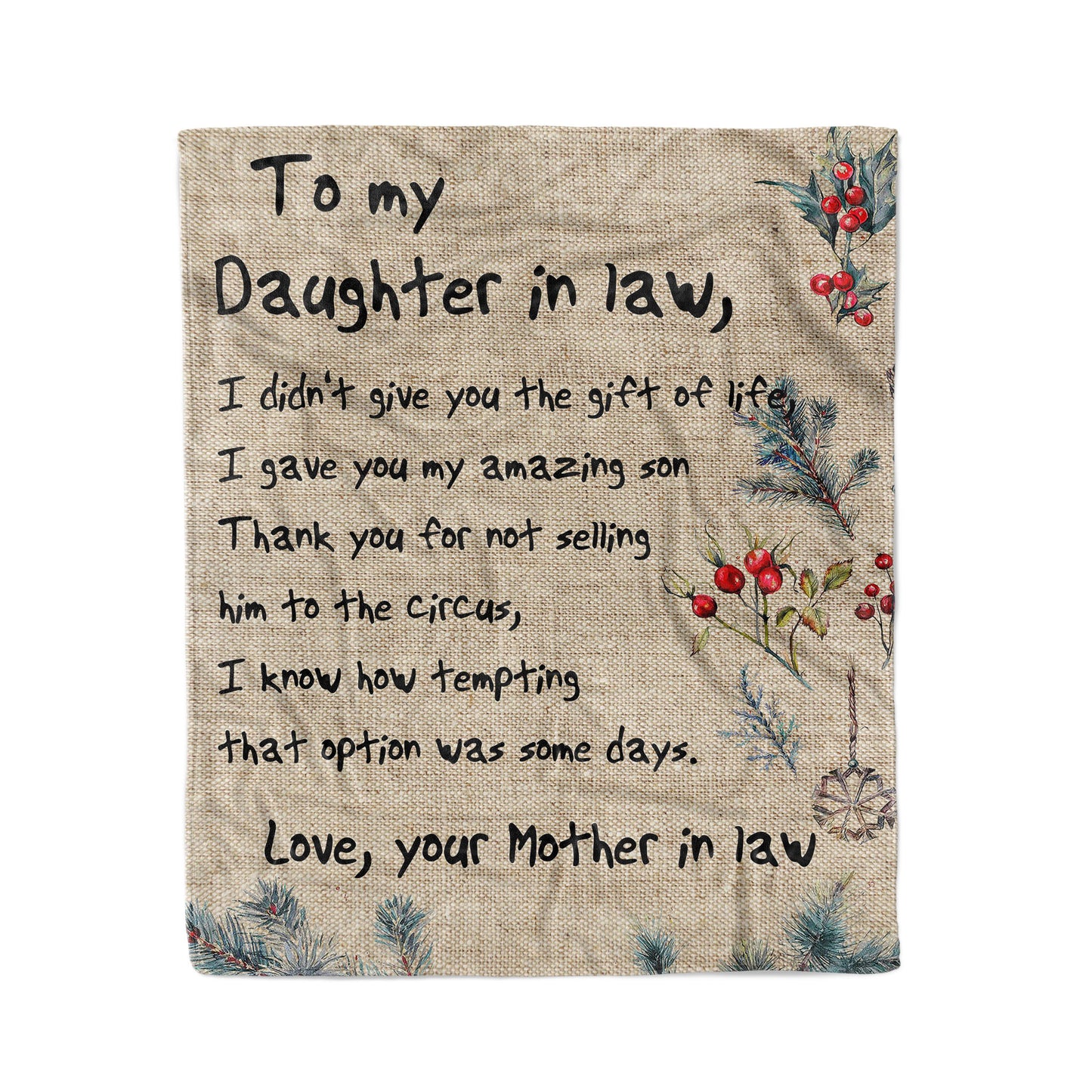 Blanket Christmas Gifts For Daughter In Law, Personalized Gifts Daughter In Law, Give You The Gift