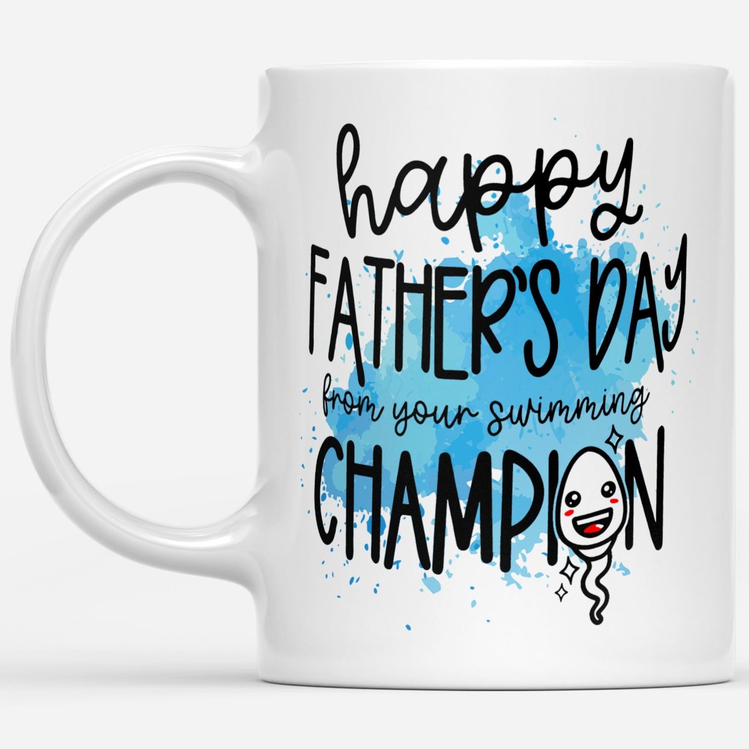 Happy Fathers Day From Your Swimming Champion Love Funny Personalized Gift Ideas for Dad Father DS White Mug