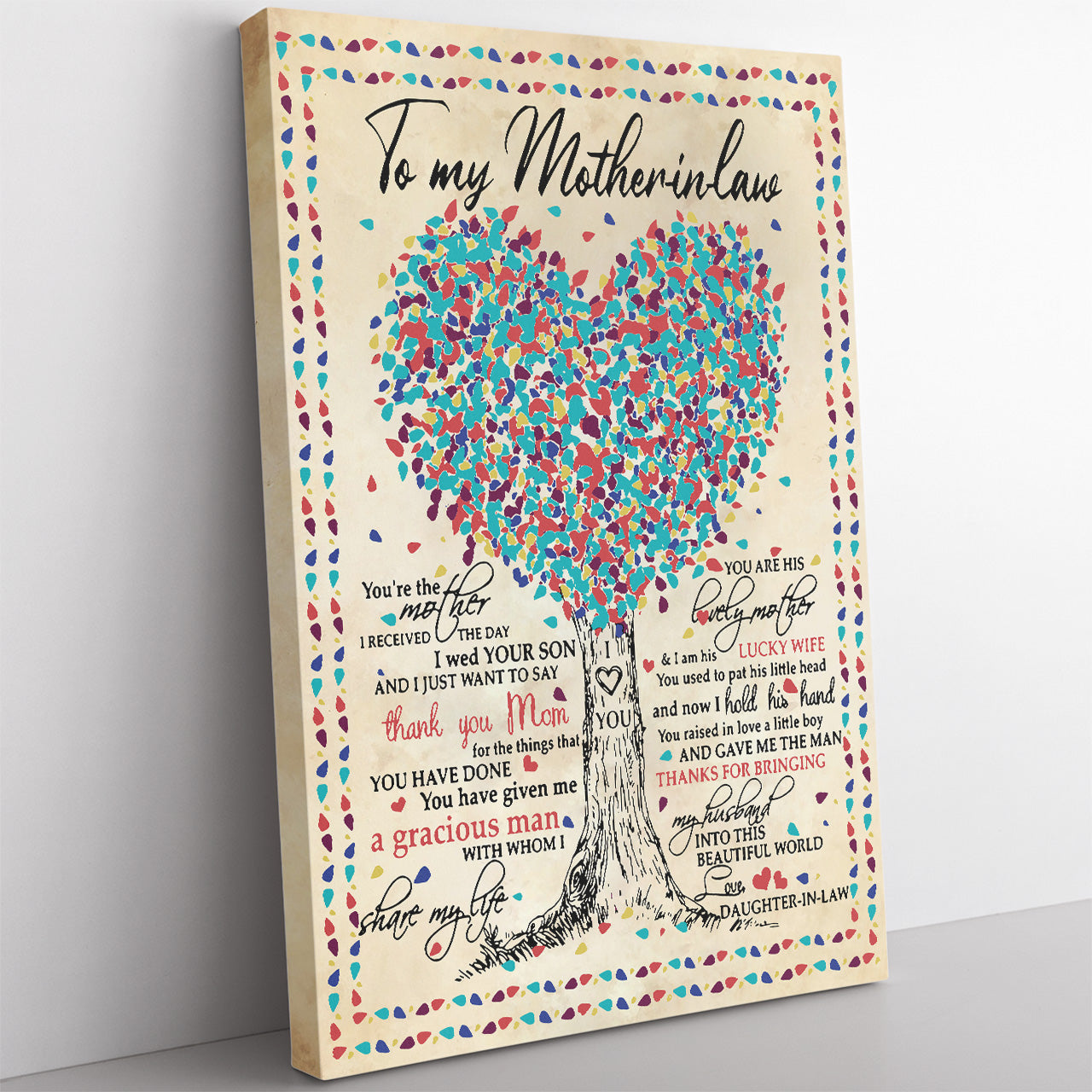 Canvas Gift Ideas For Mom in Law, Custom Personalized Canvas Gift, Tree of Life