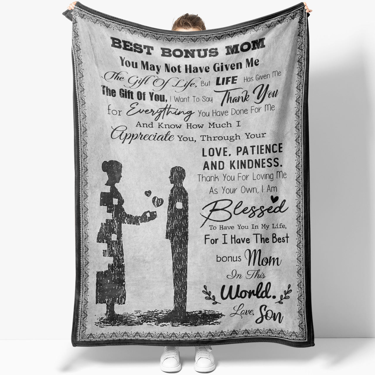 Blanket Gift Ideas For Bonus Mom, Your Love Patience And Kindness Blanket Gift for Step Mom Mothers Day