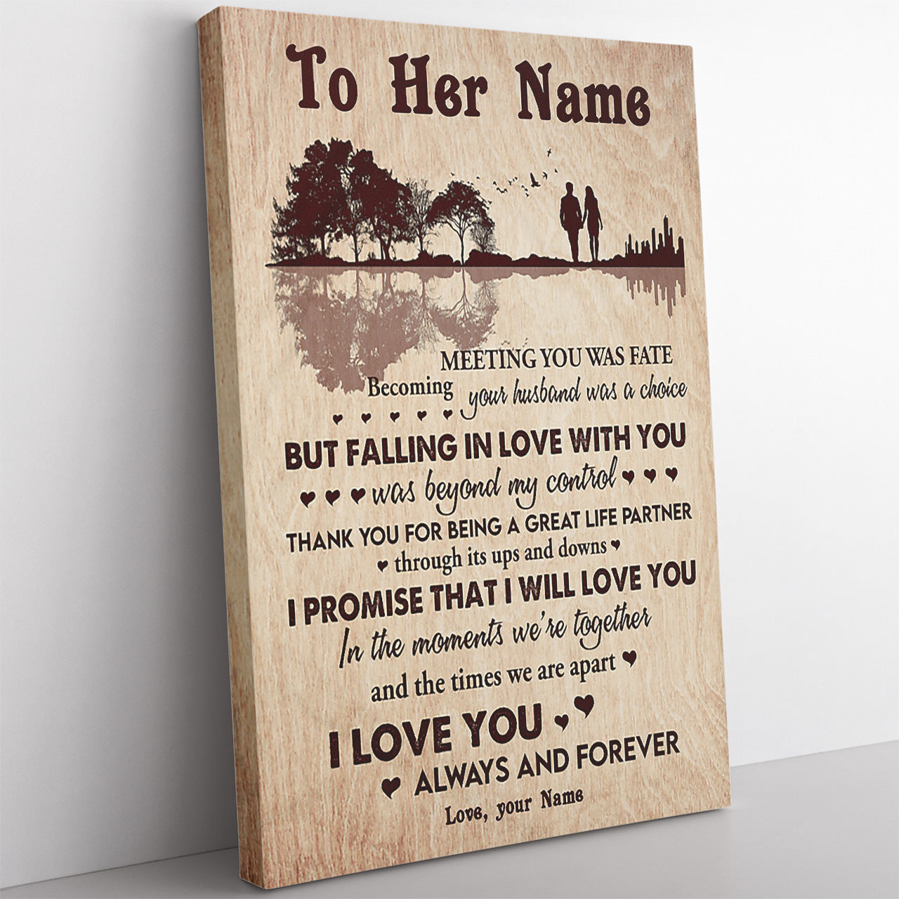 Custom Canvas Gift For Her, Becoming Your Husband Was A Choice Canvas for Wife