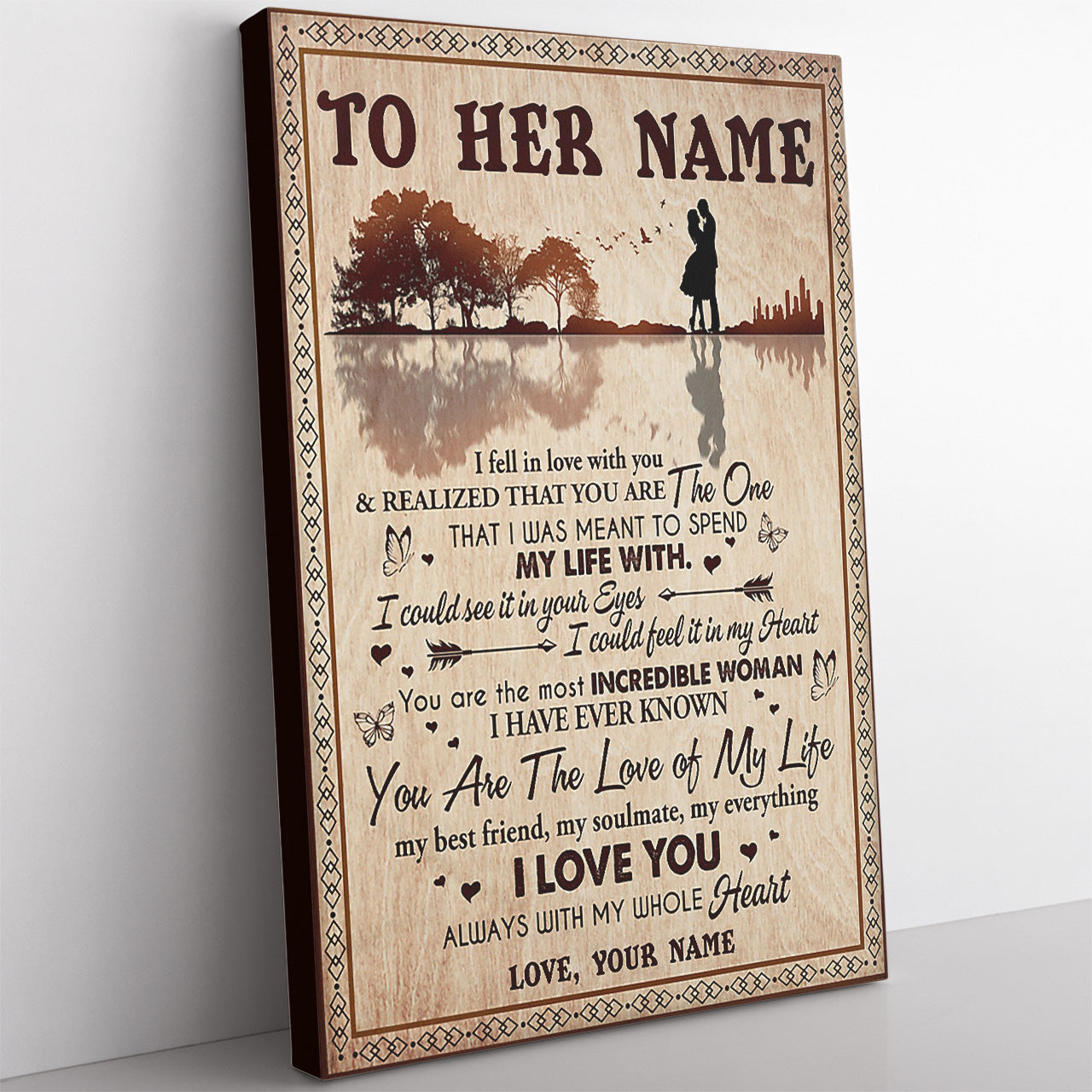 Custom Canvas Gift For Her, I Fell In Love With You Birthday Canvas Gift for Wife