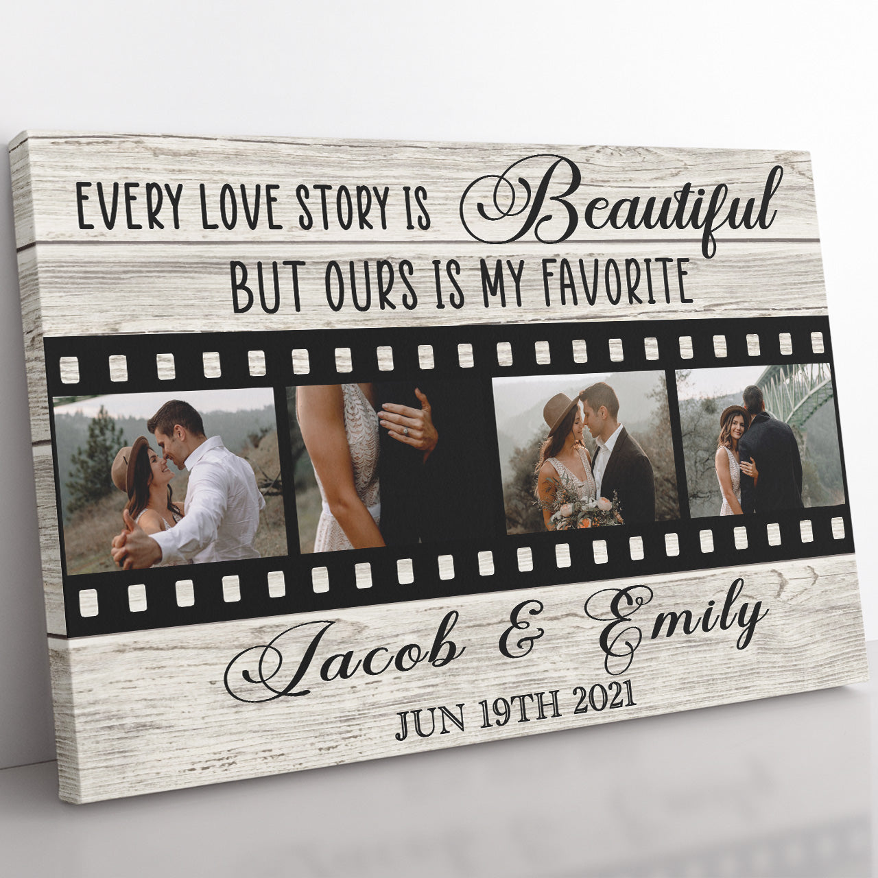 Personalized Canvas Gift For Wife, Every Love Story is Beautiful Our is My Favorite Canvas, Anniversary Gift for Her