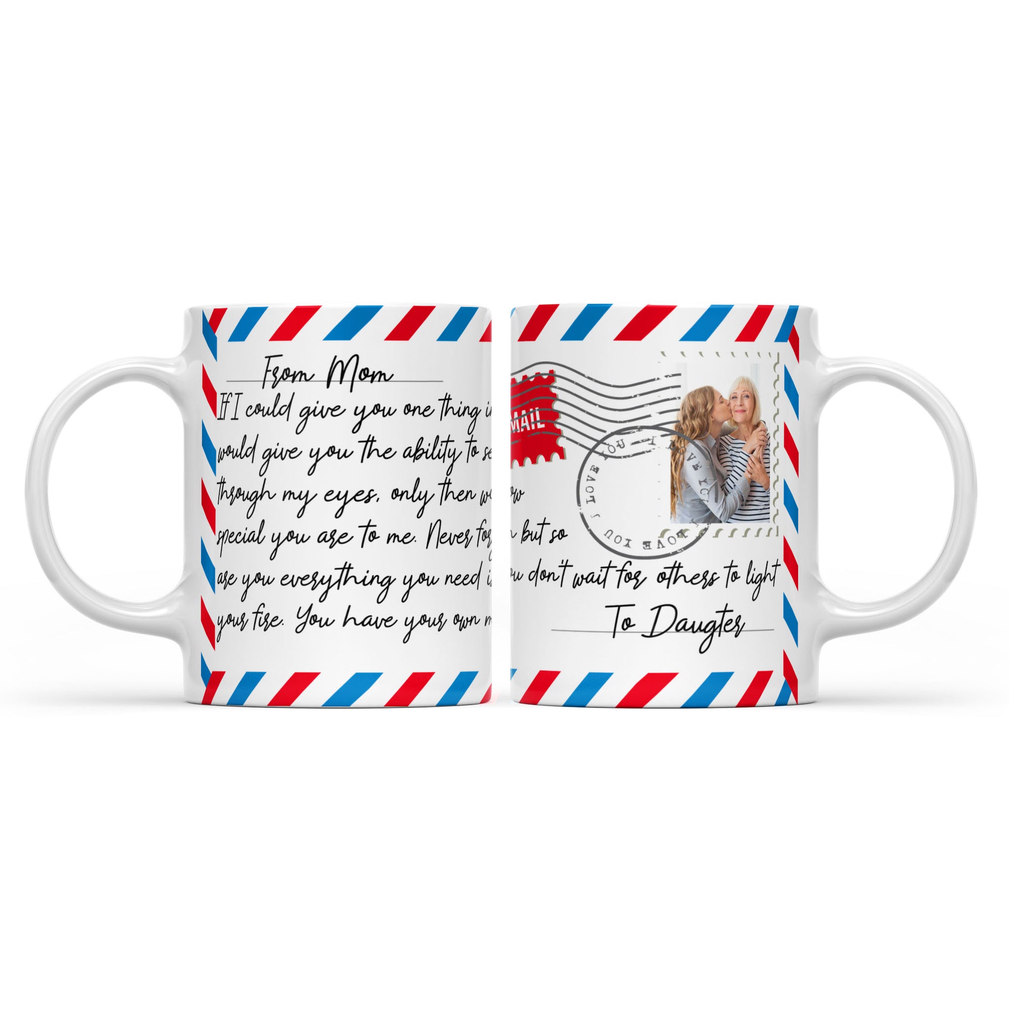 Mug Letter Gift Ideas for Daughter, Custom Message From Mother to Daughter Mug