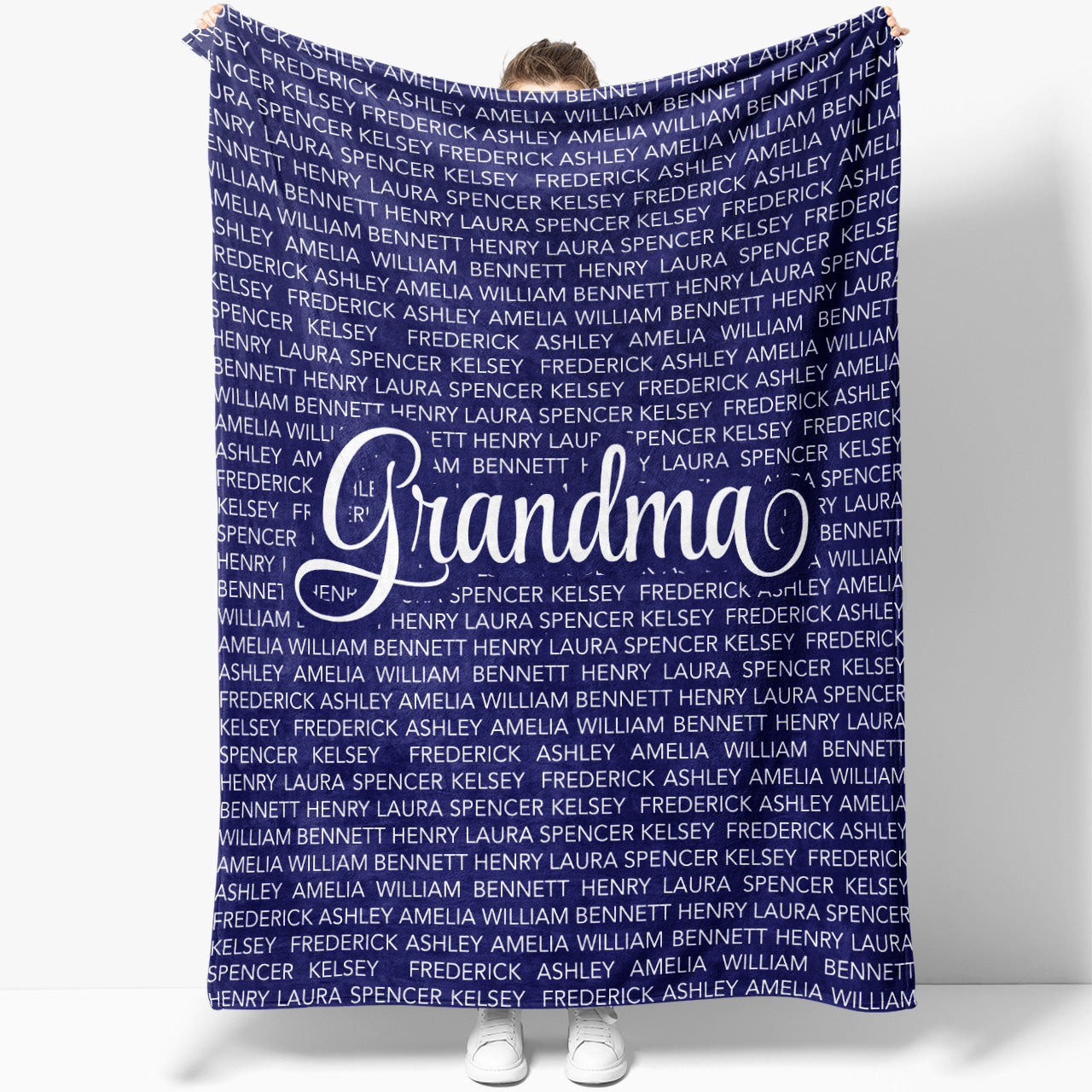 Personalized Grandparent Blanket, Personalized Grandma Blanket Custom Grandchilden Names Blanket