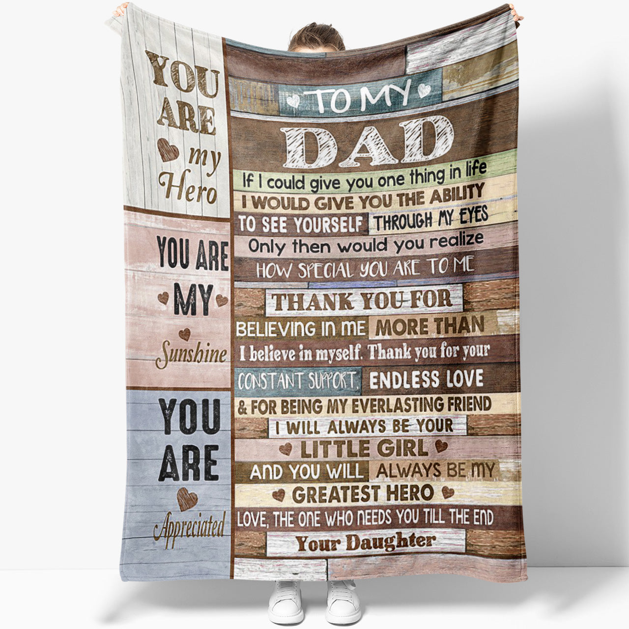 Blanket Gift for Dad, Thank You for Constant Support Endless Love Blanket for Father's Day