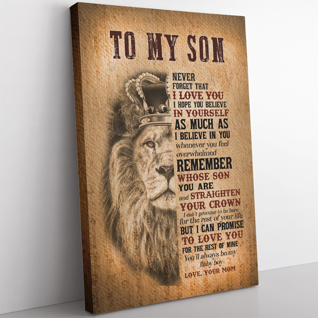 To My Lion Son Canvas, As Much As I Believe in You Canvas from Mom