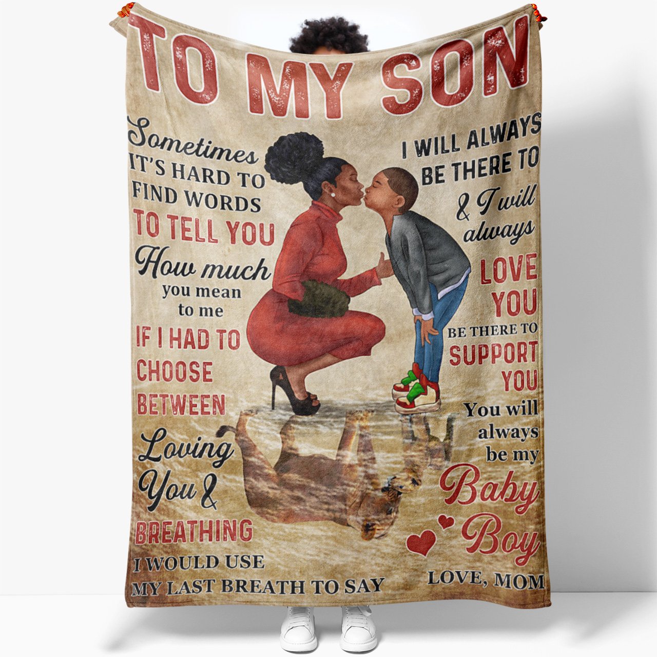 Blanket Gift Ideas For Black Son, I Will Always be There Blanket Gift from Son, Sentimental Gifts For My Son, Personalized Gifts For Sons