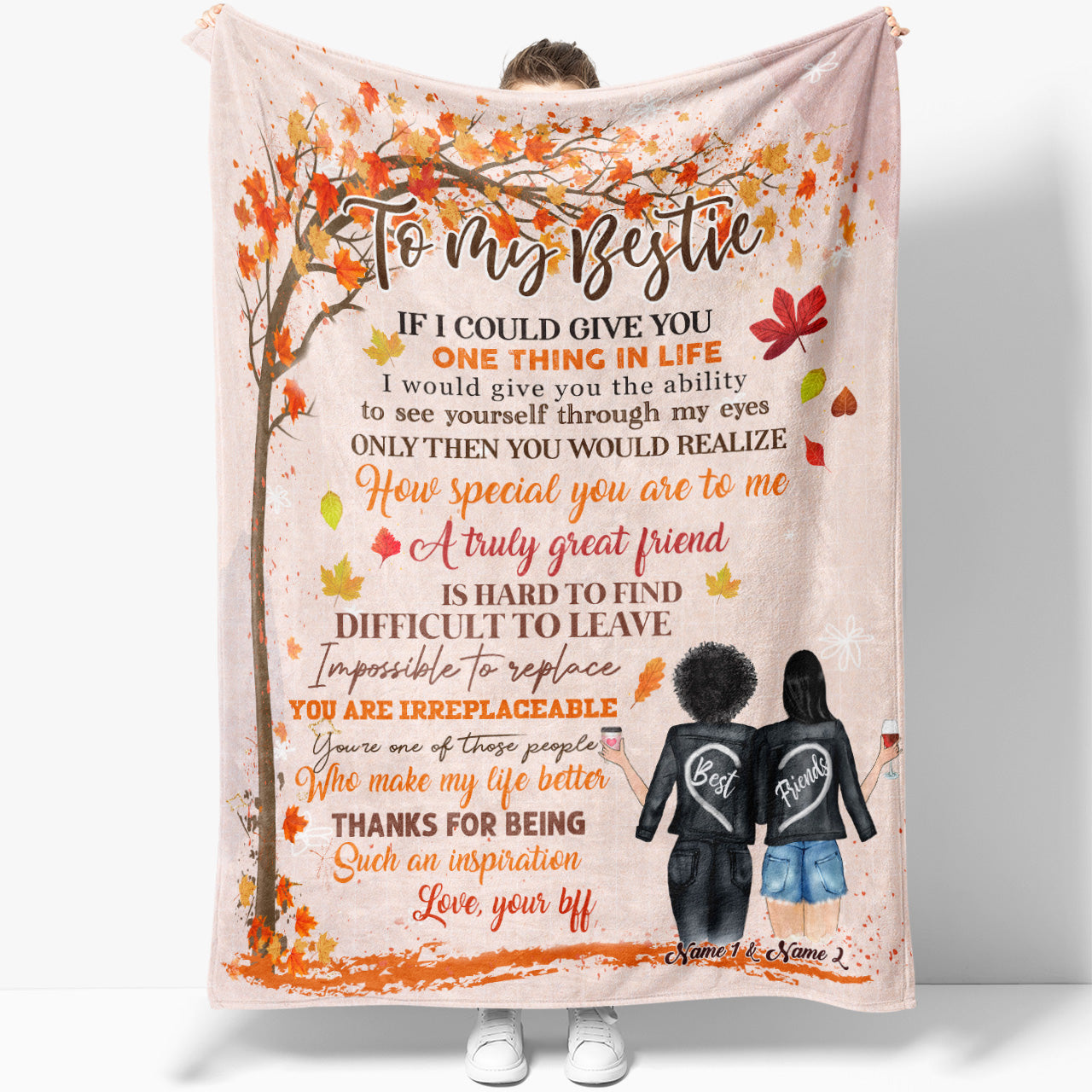 To My Bestie Gift Ideas for Best Friend Blanket, Custom Blanket Give You One Thing in Life, Personalized Blanket for Friend