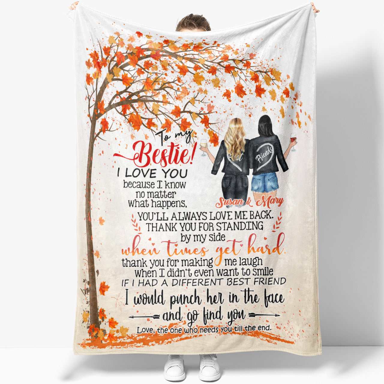 Best Friend Personalized Gift Ideas Blanket, You'll Always Love Me Blanket for Bff