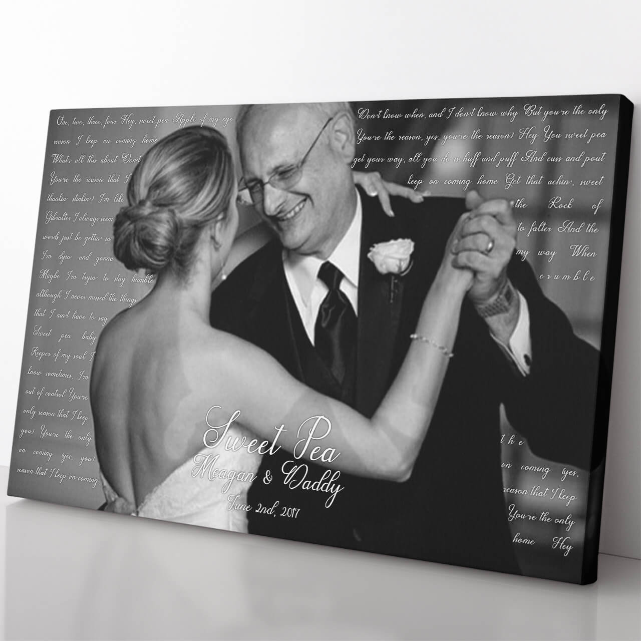 Father of the Bride Gift Canvas, Father Daughter Dance Song Canvas, Personalized Memorial Dad Song Lyrics Canvas Gift for Daughter Wife