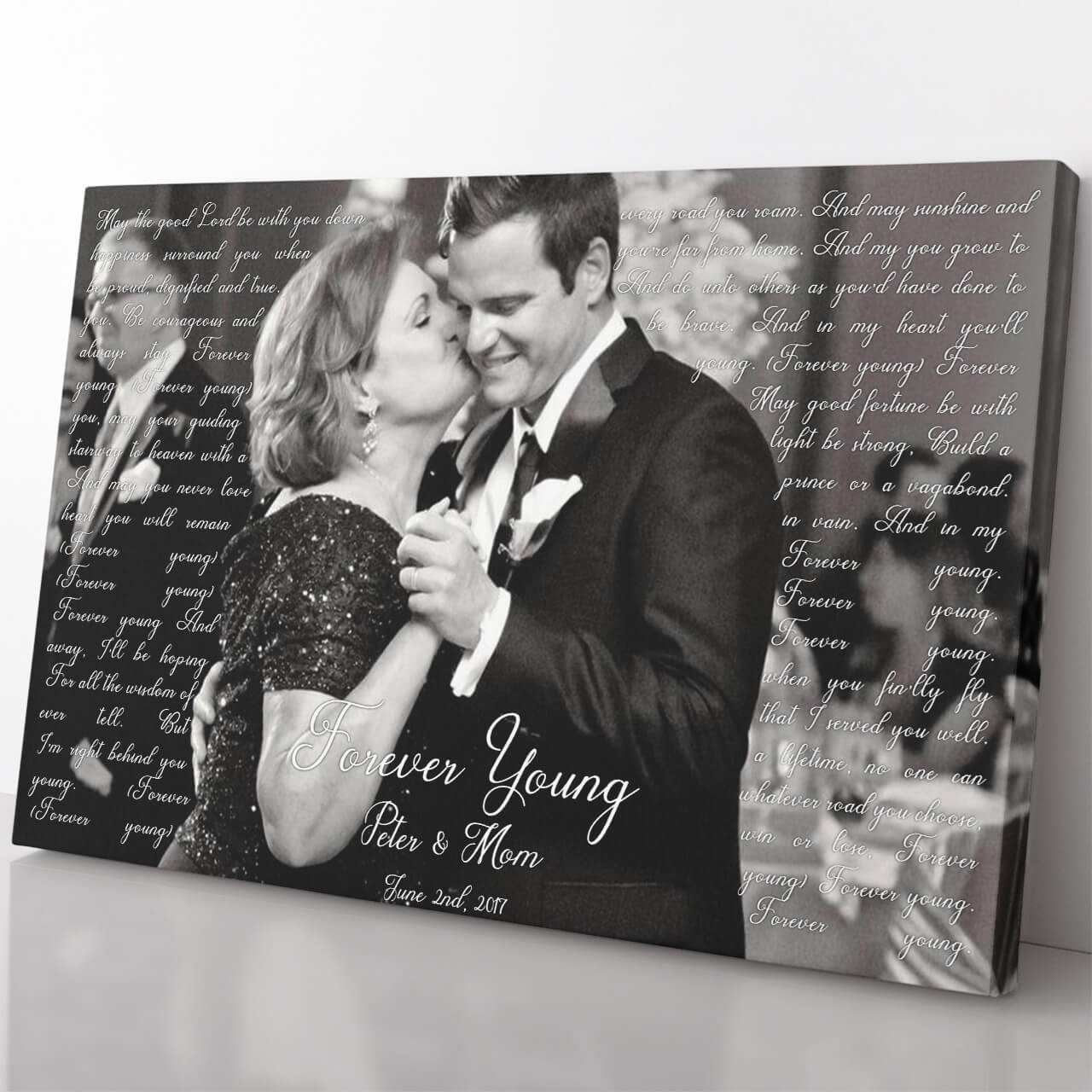 Mother of the Groom Gift Canvas, Mother Son Dance Song Canvas, Personalized Memorial Mom Song Lyrics Canvas Gift for Son Husband