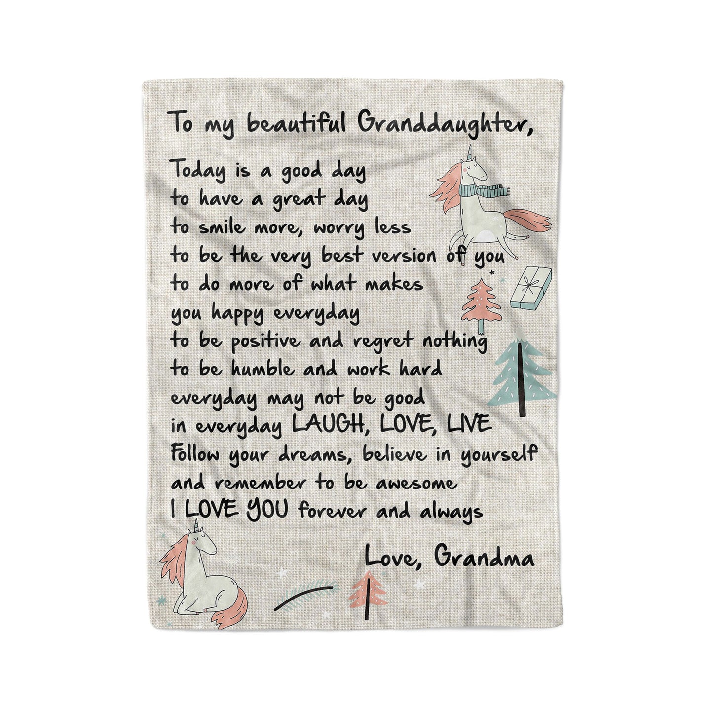 Blanket Gift For Granddaughter, Sweet Gifts For Granddaughter, A Good Day