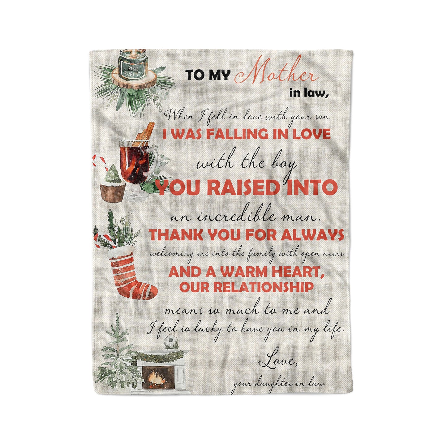 Christmas Blanket Gift Ideas for Mother in Law Our Relationship Means So Much To Me From Daughter in Law 201126 - Fleece