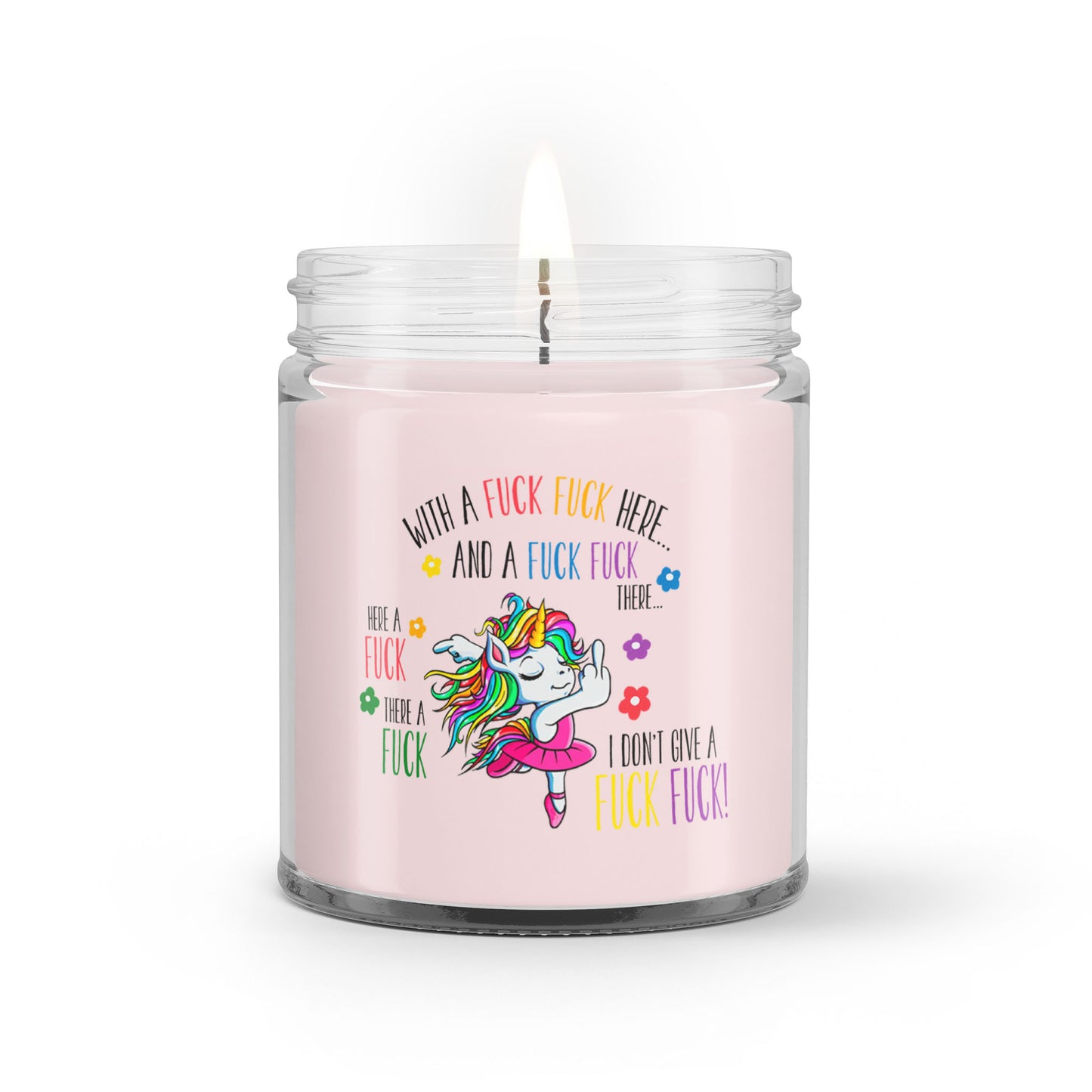 Funny Birthday Candle Gift For Girlfriend, Anniversary Gift For Wife, Unicorn Middle Finger Funny Fuck Fuck, Gag Gift, Adult Unicorn Gift - Soy Wax Candle