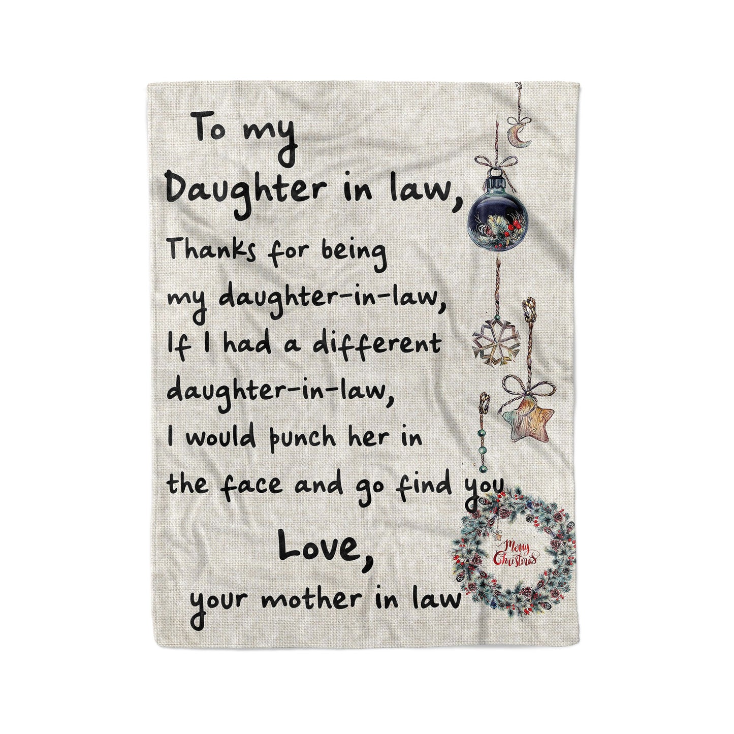 Christmas Gift For Daughter In Law, Blanket Gift Ideas For Daughter In Law, for Being My