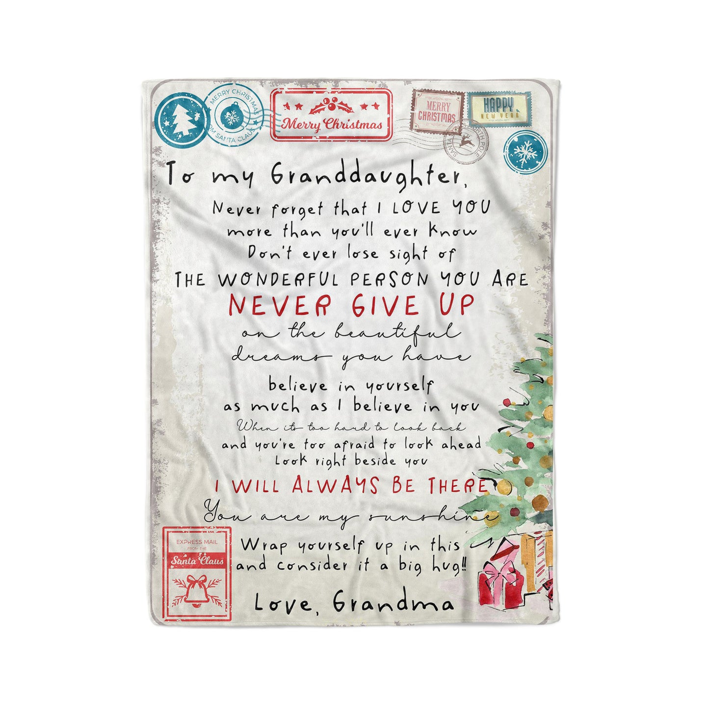 Blanket Christmas Gift For Granddaughter, Birthday Gifts for Granddaughter, I Love You