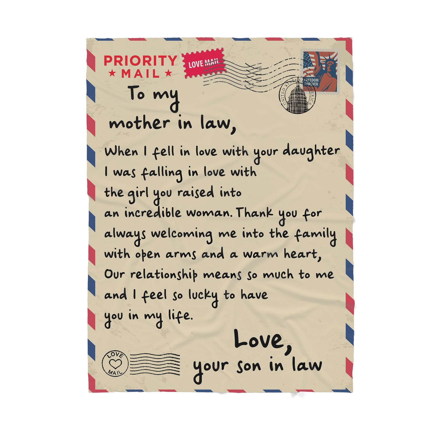 Blanket Christmas Gift ideas for Mother in Law from Son in Law Customize Personalize Love with Your Daughter 20121112 - Sherpa Blanket