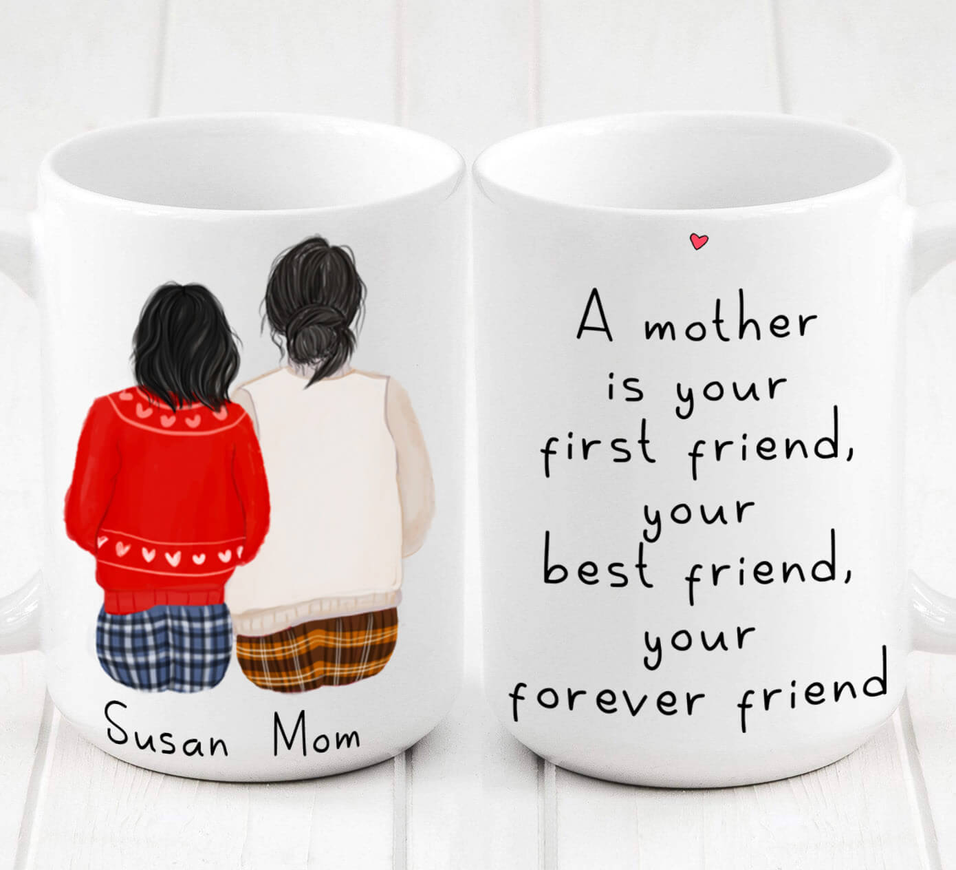 Personalized Daughter and Mom Mug, A Mother is Your First Best Forever Friend Mug