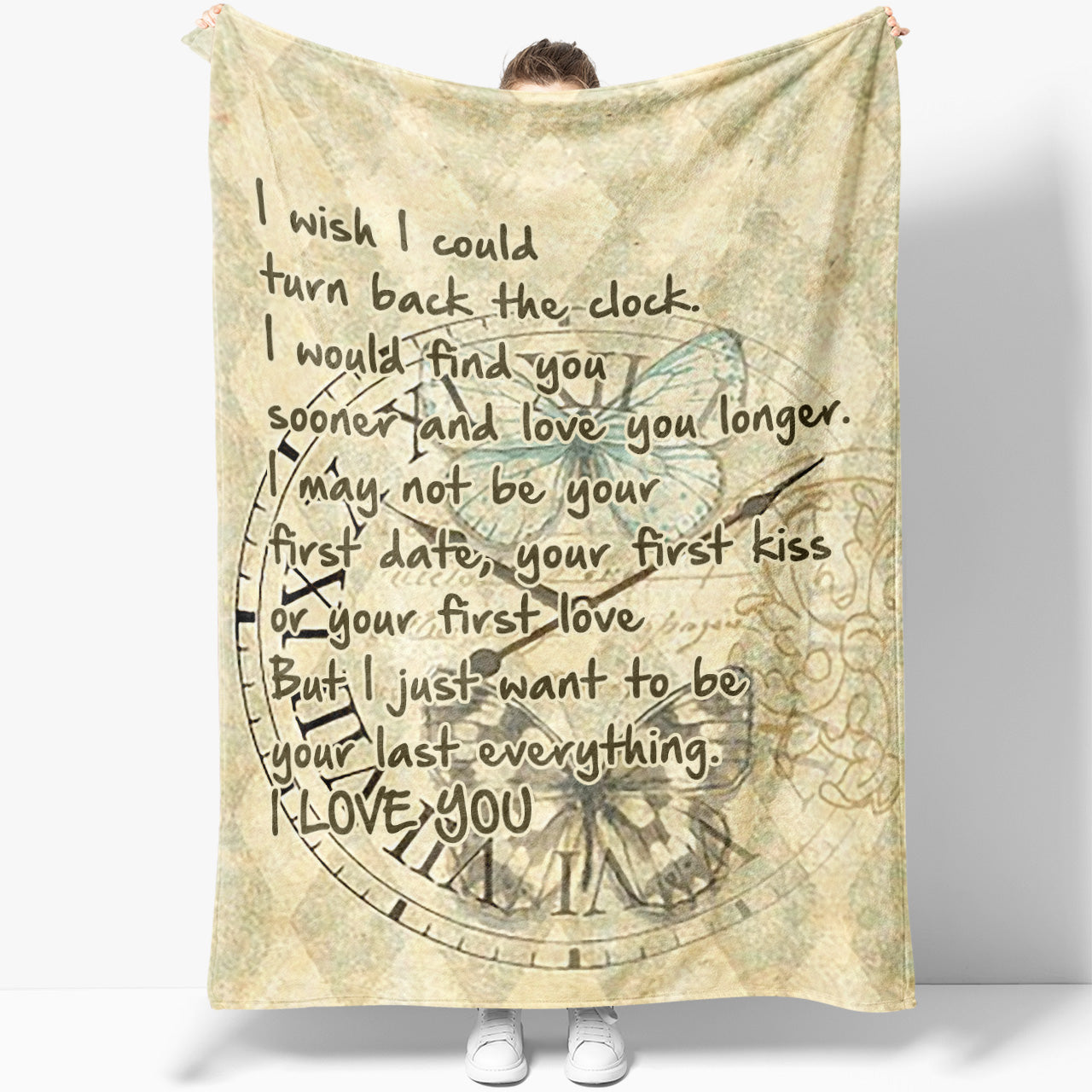 Blanket Gift For Her, Gift Ideas For Women, Romantic Gift For Wife, Turn Back The Clock, Fleece 2012034