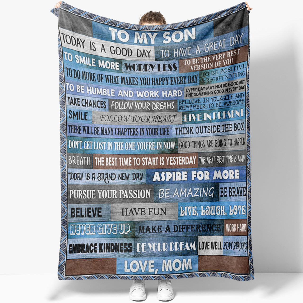 Blanket Gifts For Sons From Mothers, Never Give Up
