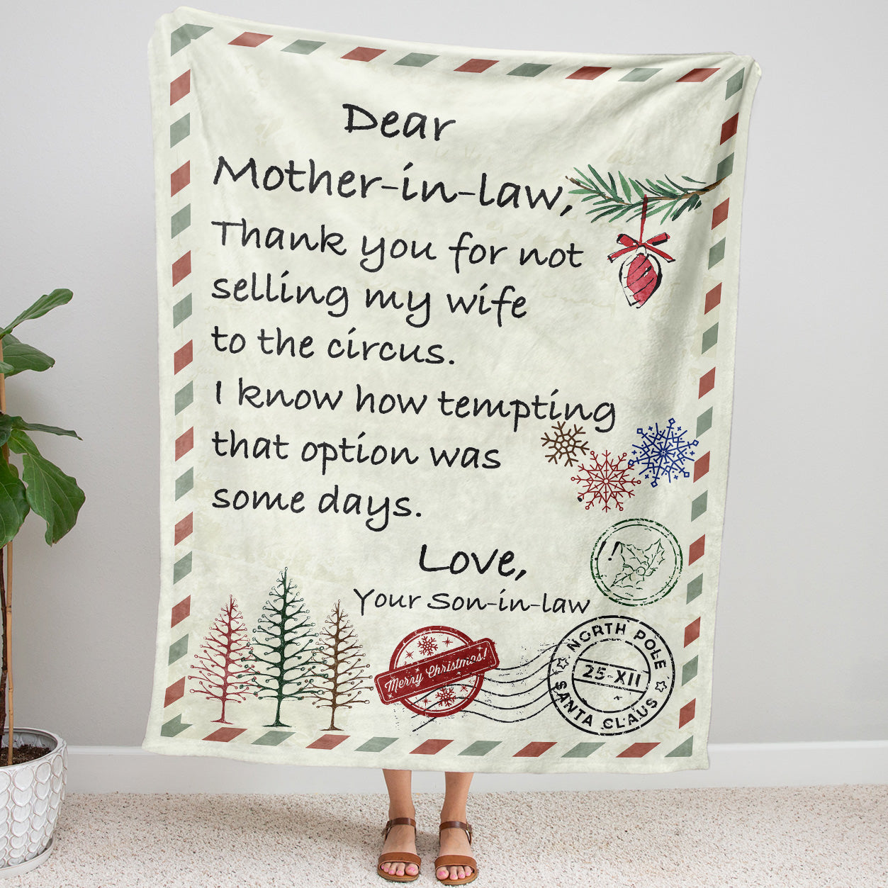 Blanket Christmas Gift ideas for Mother in Law from Son in Law Customize Personalize Love with Your Daughter 20121113 - Sherpa Blanket