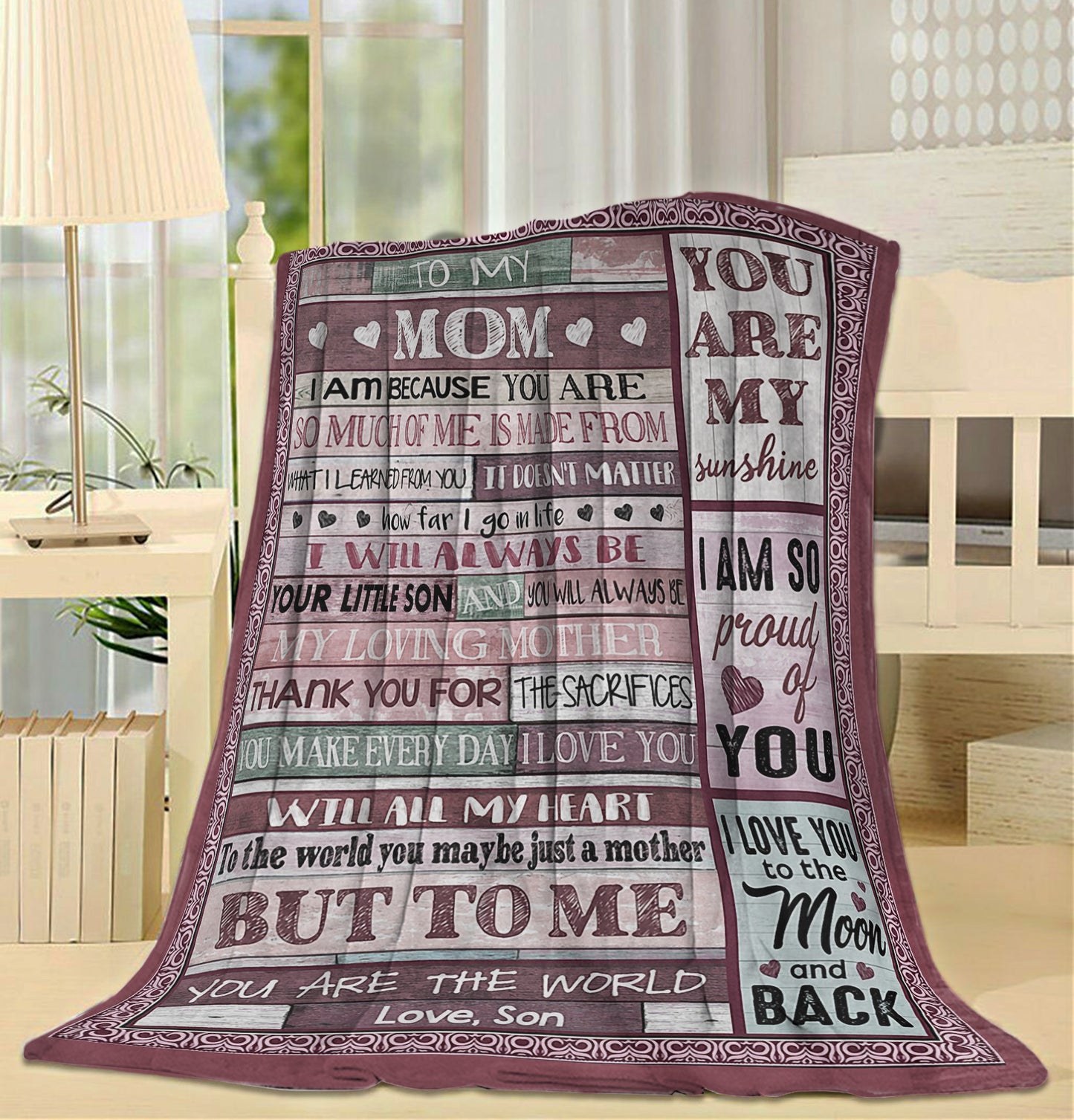 Blanket Gift Ideas For Mom, Mothers Day Gift Ideas, Because You Are