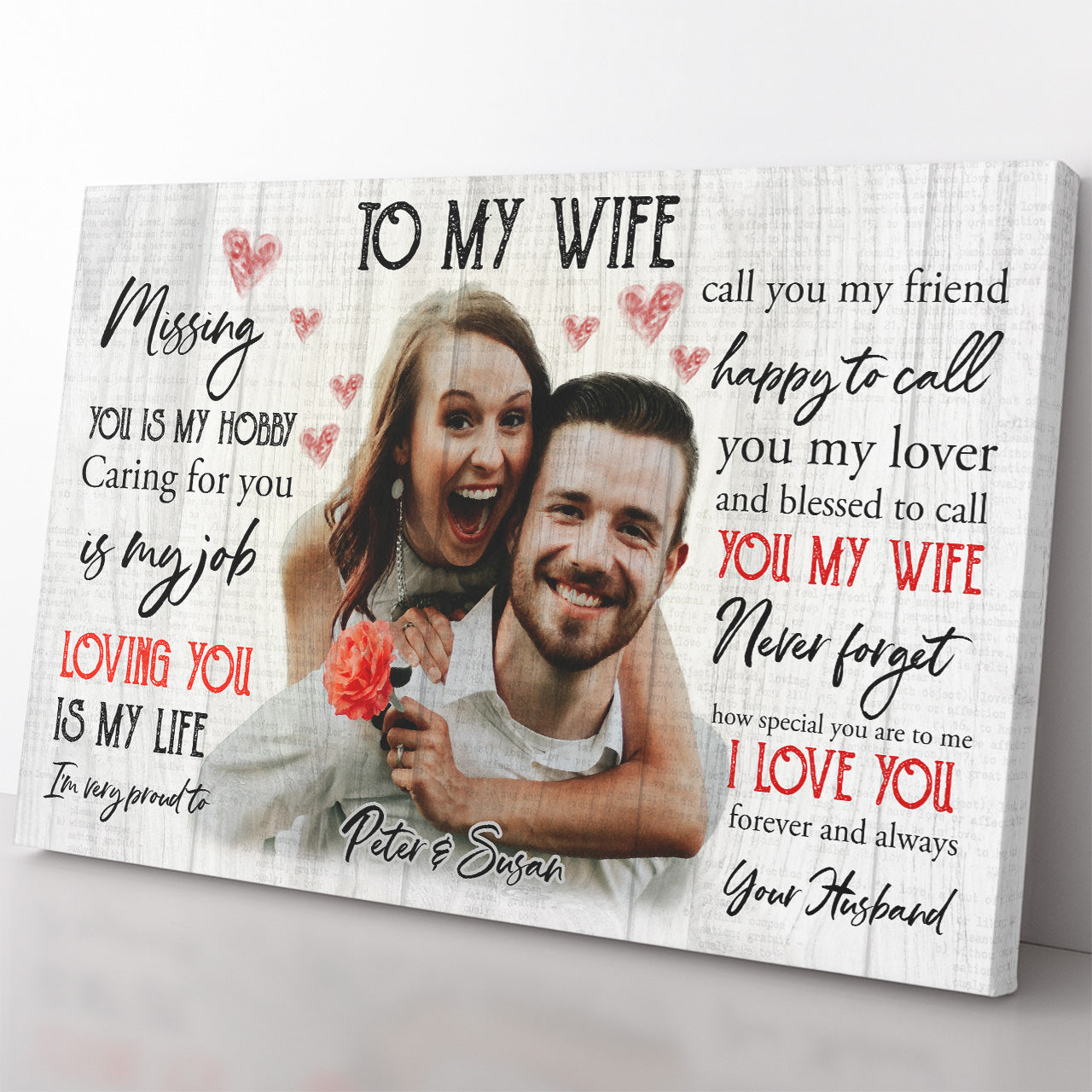 Personalized Canvas Gift Ideas to My Wife, Loving You is My Life 20121804