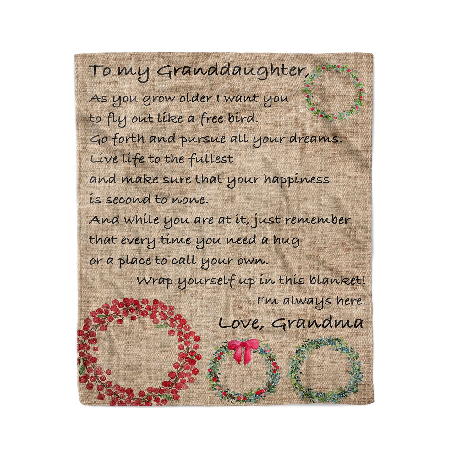 Christmas Blanket Gift For Granddaughter, Sweet Gifts For Granddaughter, I Want You