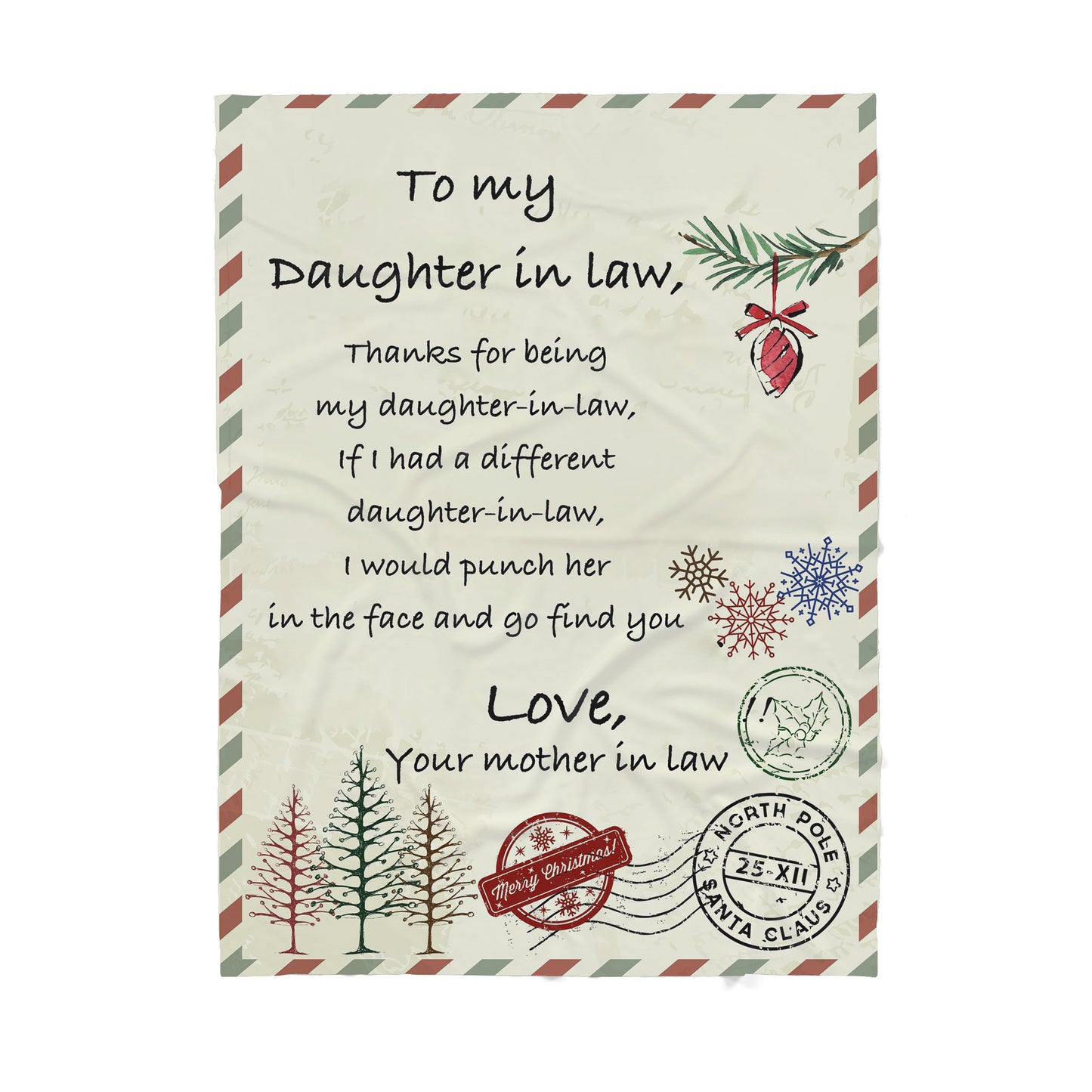 Christmas Blanket Gift Ideas Daughter in Law, Thanks for Being my