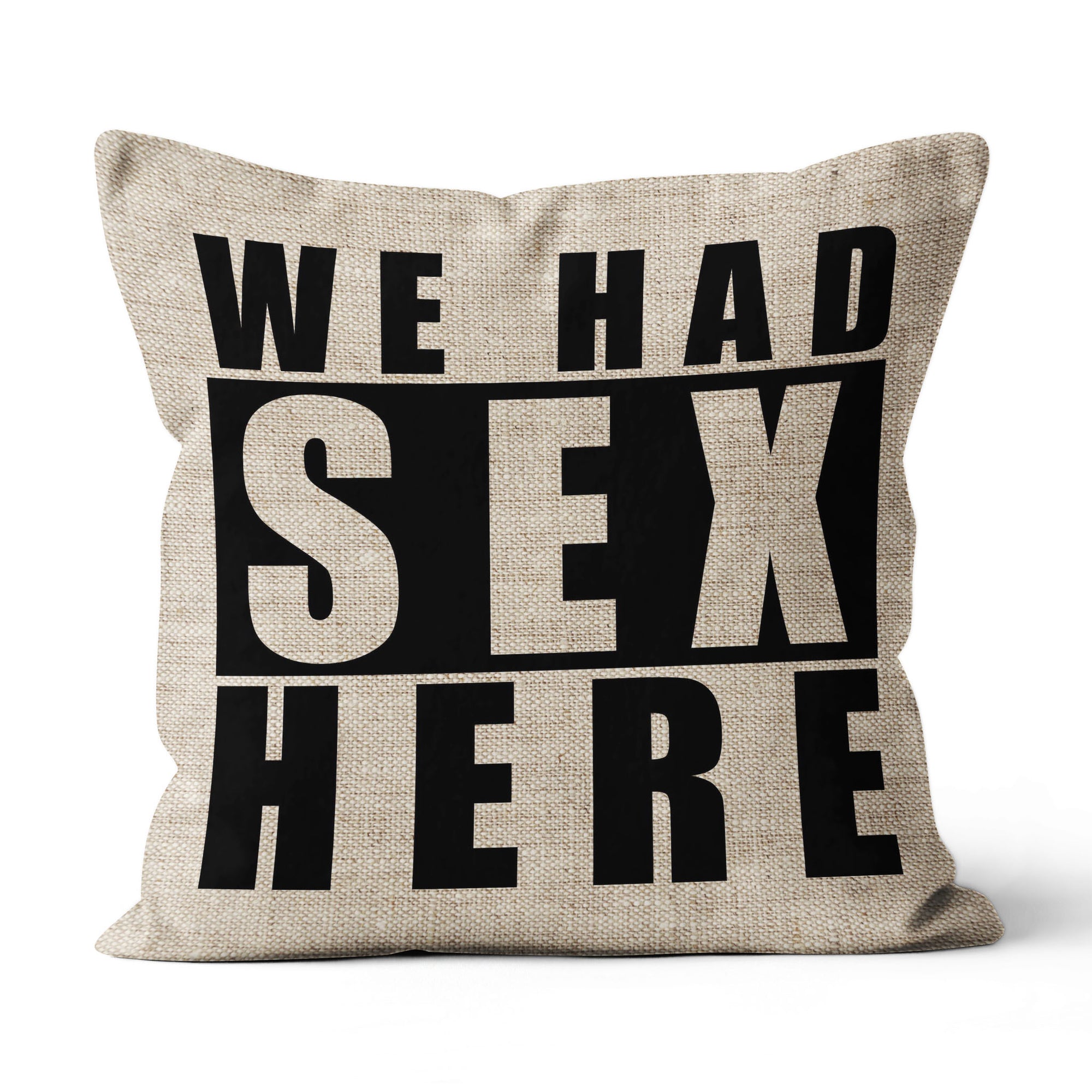 We Had Sex Here And Here Funny Gift Ideas for Husband Wife Linen Pillow