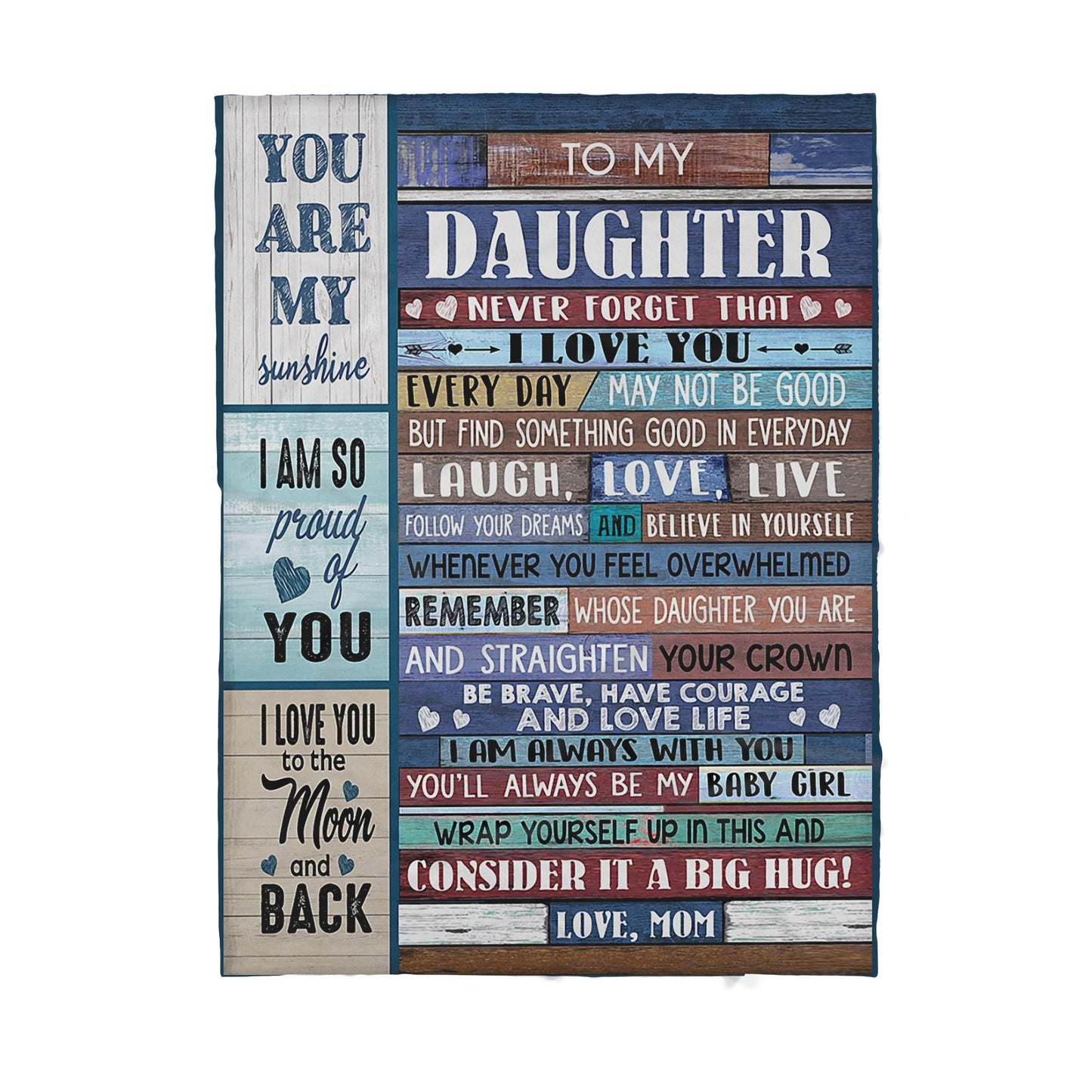 Blanket Graduation Gift For Daughter, Sentimental College Graduation Gifts For Daughter, I Love You