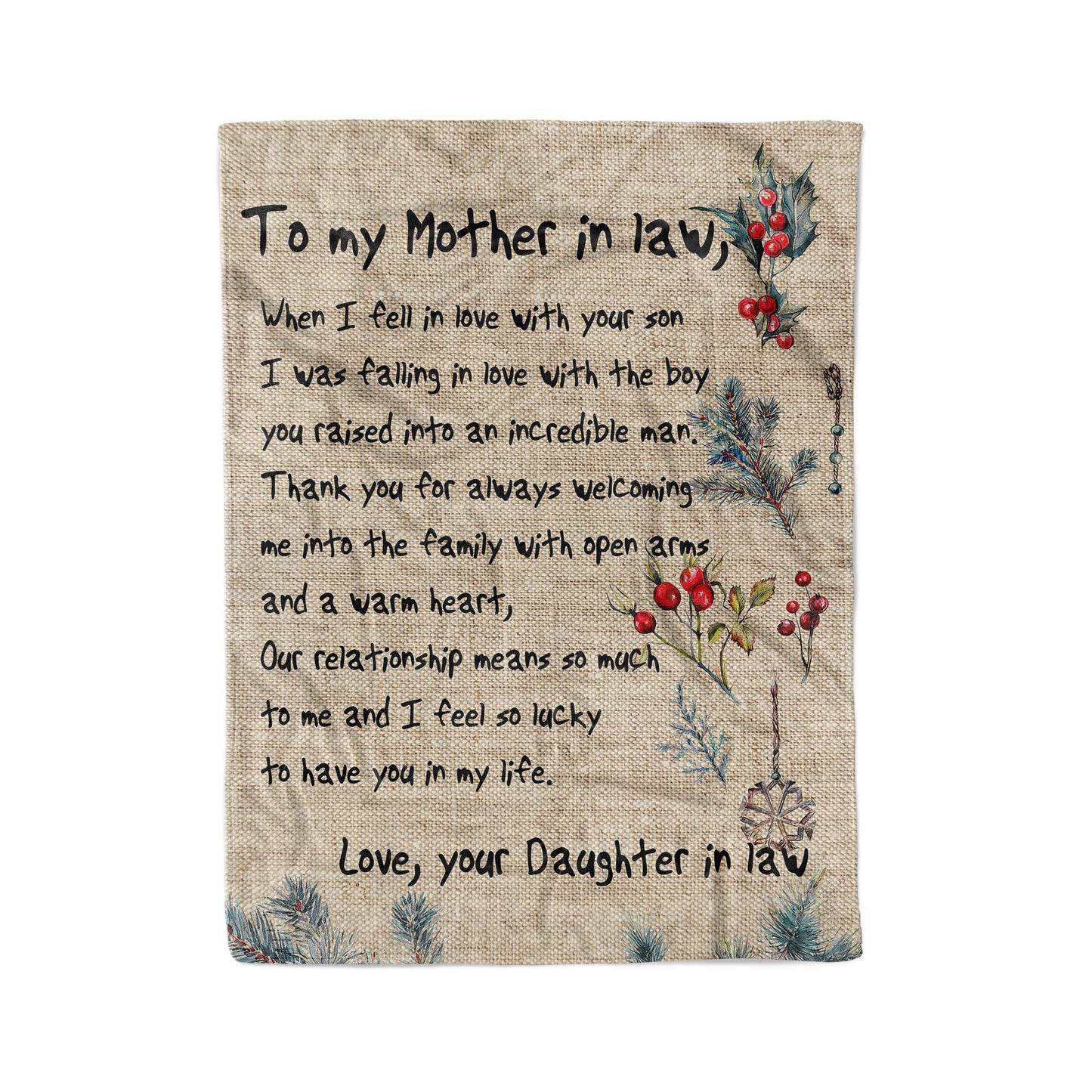 201123 Christmas Blanket To My Mother in Law When I fell in Love with Your Son Gift Ideas from Daughter in Law C Fleece