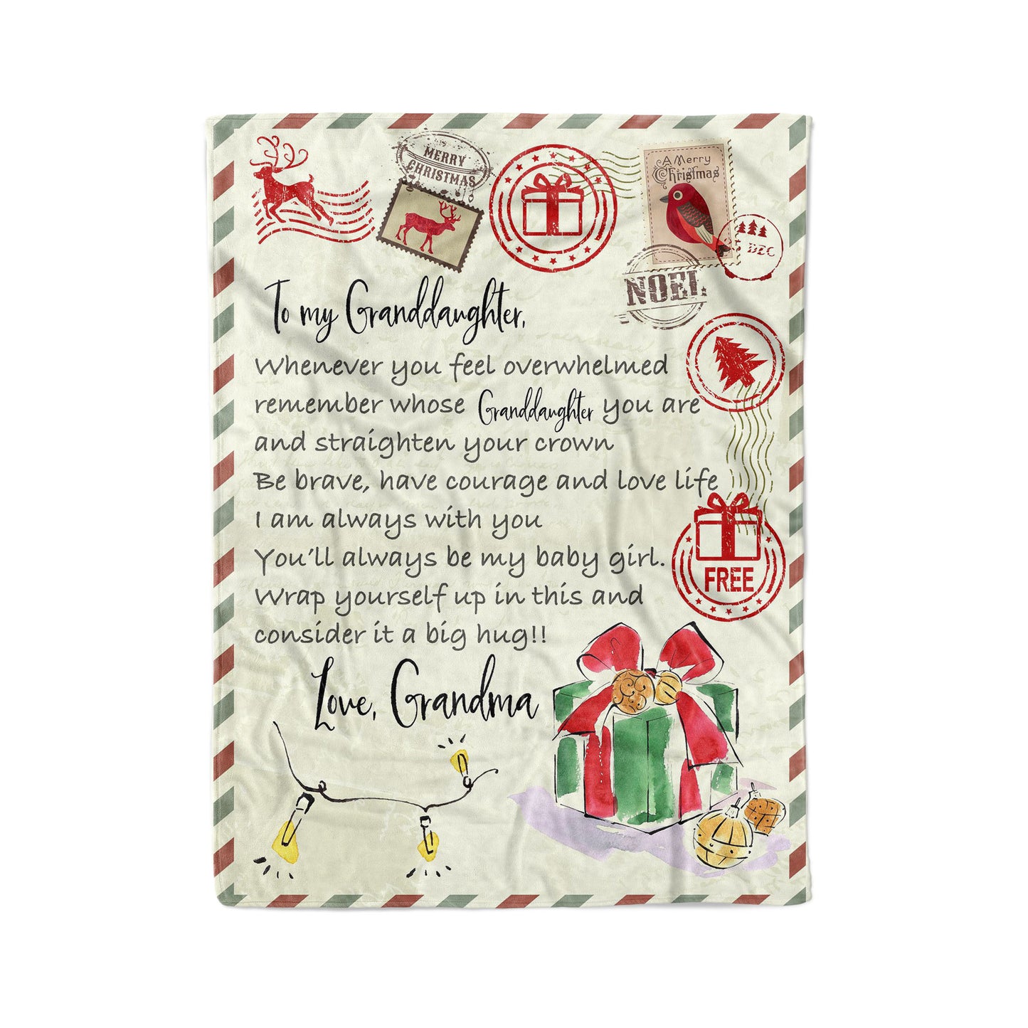 Blanket Christmas Gift For Granddaughter, Birthday Gifts for Granddaughter, Feel Overwhelmed