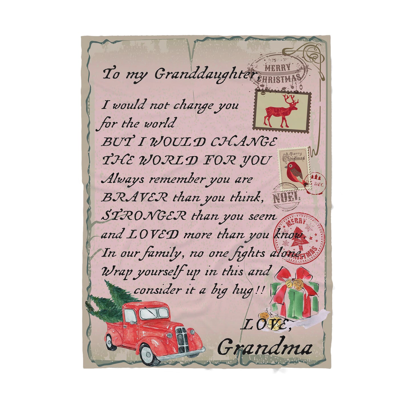 Blanket Christmas Gift For Granddaughter, Not Change You, Sweet Gifts For Granddaughter