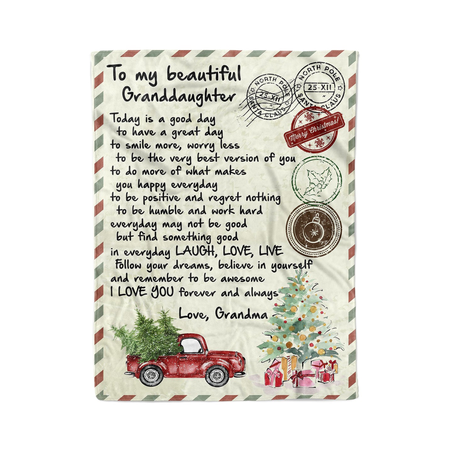 Blanket Christmas Gift For Granddaughter, Birthday Gifts for Granddaughter, A Good Day To Have