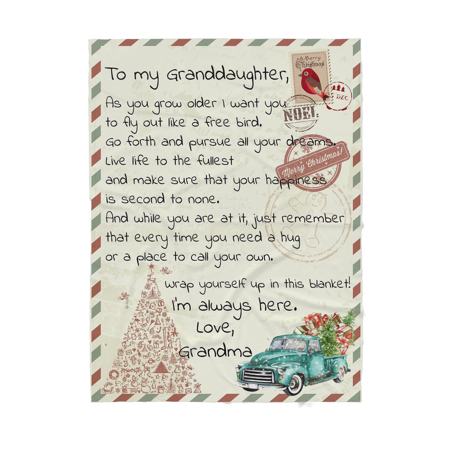 Blanket Christmas Gift For Granddaughter, Sweet Gifts For Granddaughter, You Grow Older