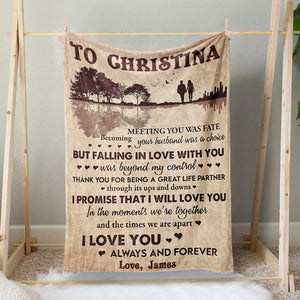 Blanket Gift For Her, Anniversary Gifts For Her, Falling in Love with You