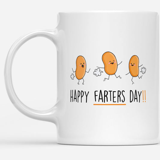 Happy Farters Day Funny Gift Ideas Fathers Day Farter Man Father Dad DS White Mug