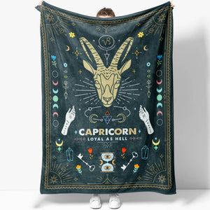 Capricorn Zodiac Blanket Gift Ideas, Custom Name Capricorn Baby Horoscope Throw Blanket