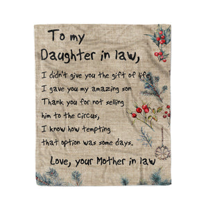 Blanket Christmas Gifts For Daughter In Law, Personalized Gifts Daughter In Law, Give You The Gift