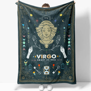 Virgo Zodiac Blanket Gift Ideas, Custom Name Virgo Baby Horoscope Throw Blanket