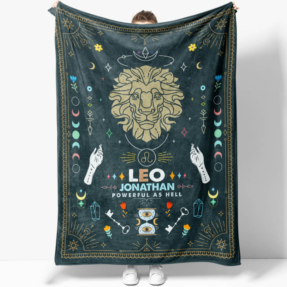 Leo Zodiac Blanket Gift Ideas Custom Name Leo Baby Horoscope