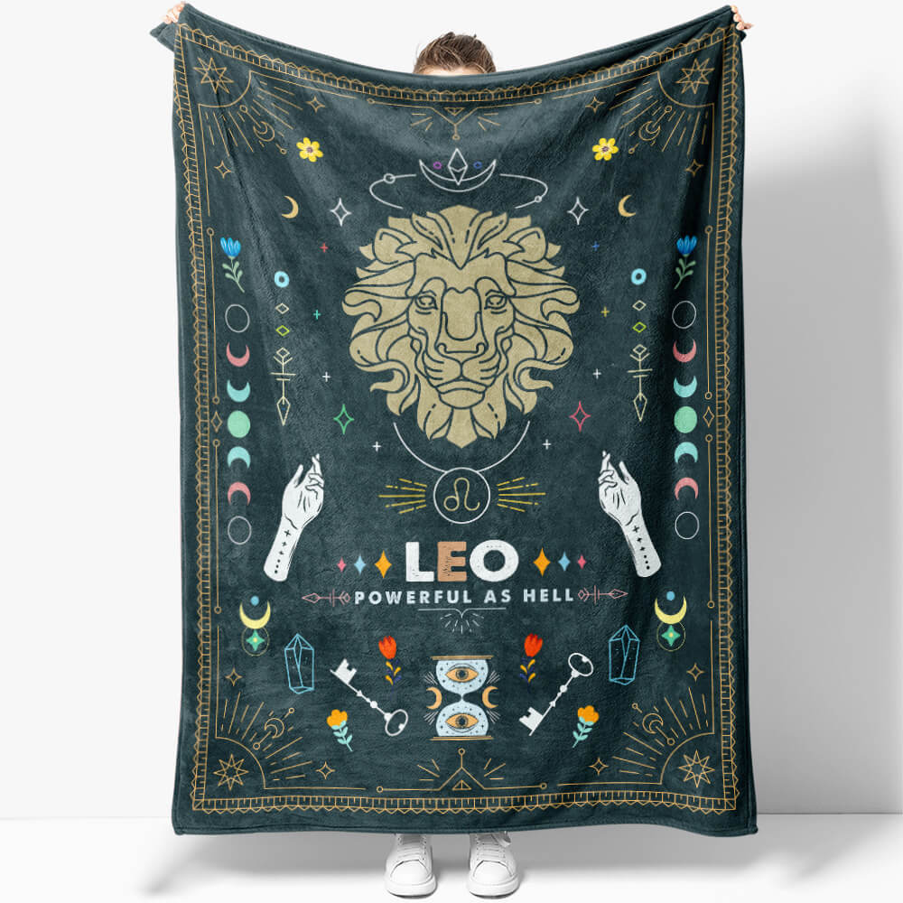 Leo Zodiac Blanket Gift Ideas, Custom Name Leo Baby Horoscope Throw Blanket