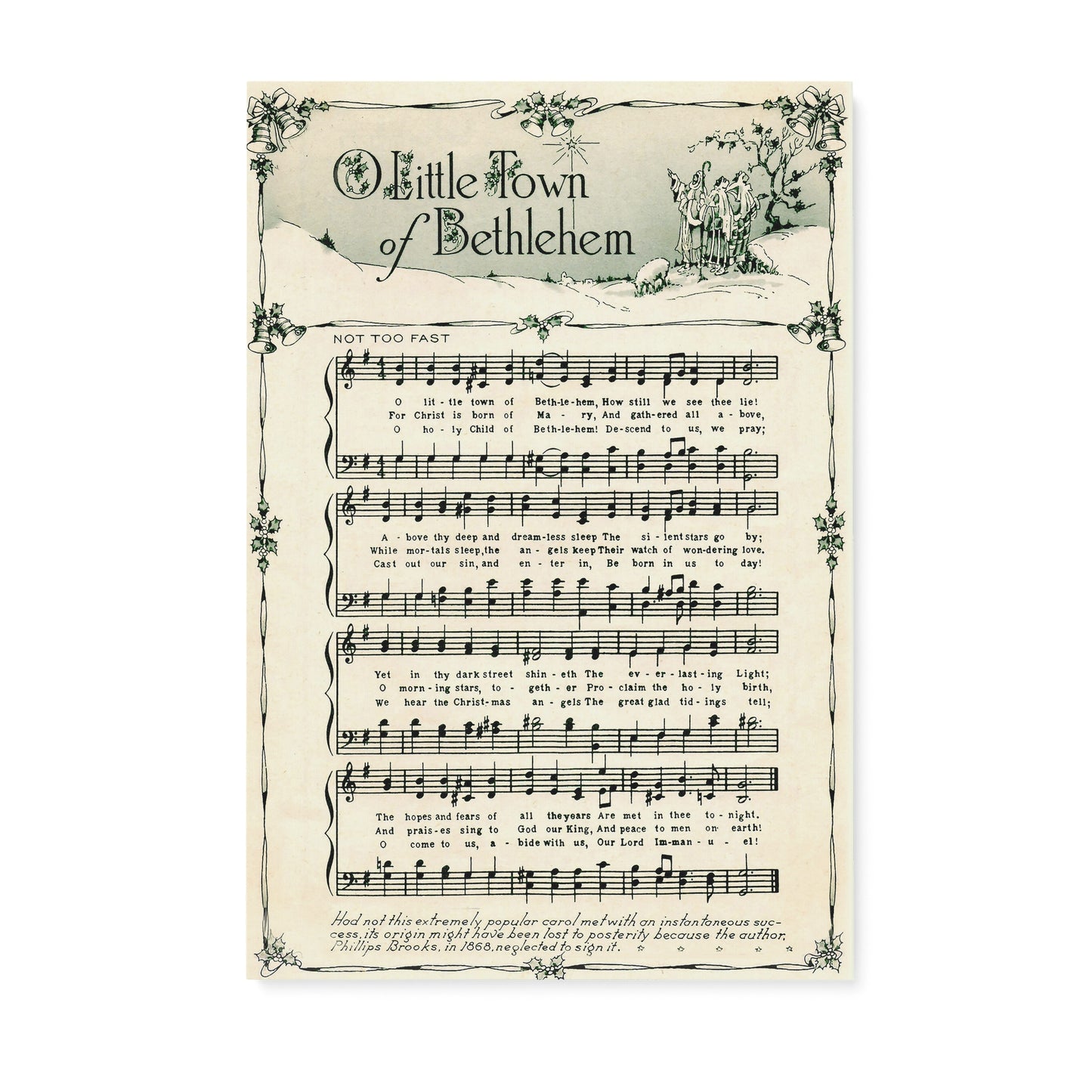 Christmas Carol Decoration Gift Ideas O Little Town of Bethlehem Christian Anthem Hymn Praise and Worship Song Matte Canvas