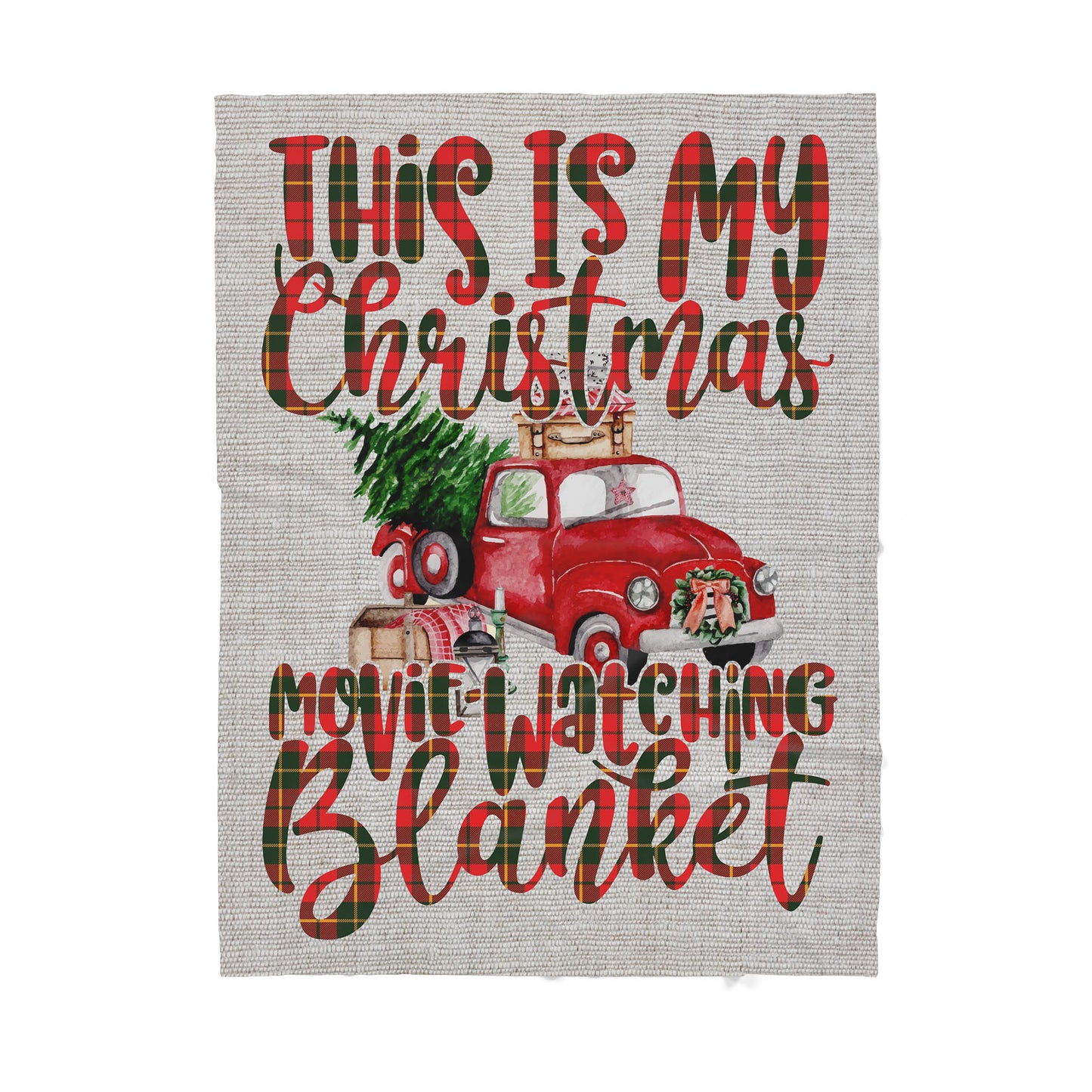 This is My Christmas Movie Watching Blanket, Funny Christmas Blanket Gift Ideas, Tartan Blanket