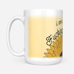 I Am A Ray of F Sunshine Hippie Sunflower Gift Ideas for Mom in Mothers Day DS White Mug