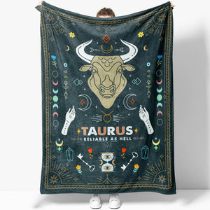 Taurus Zodiac Blanket Gift Ideas, Custom Name Taurus Baby Horoscope Throw Blanket
