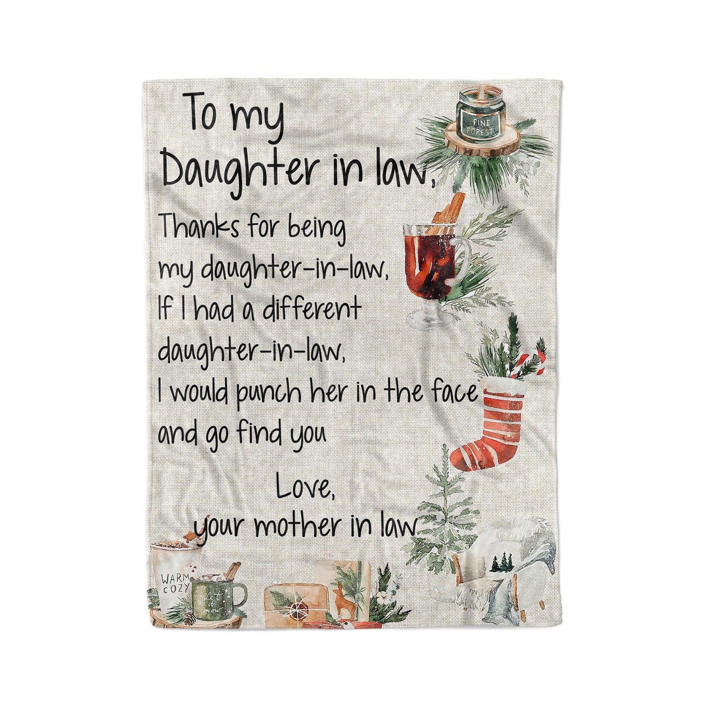 Blanket Christmas Gifts For Daughter In Law, Future Daughter In Law Gifts, Thanks for being